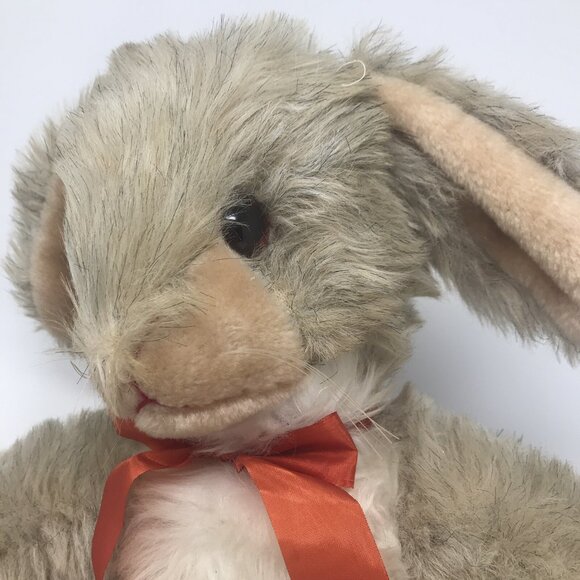 RARE Hudsons Bay Trading Vintage 17" Grey Floppy Ear BUNNY Plush Stuffed Toy - Picture 10 of 12
